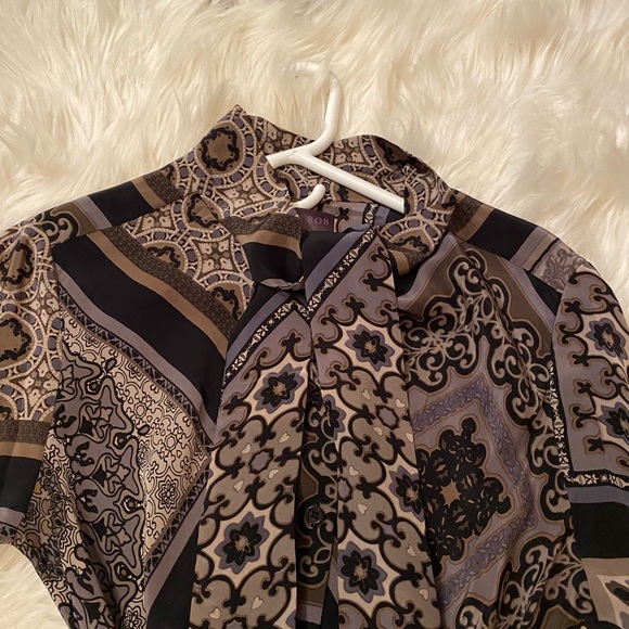 HALE BOB Silk Long Sleeve Crepe de Chine Belted Shirt Dress L $355 Large - Picture 9 of 14